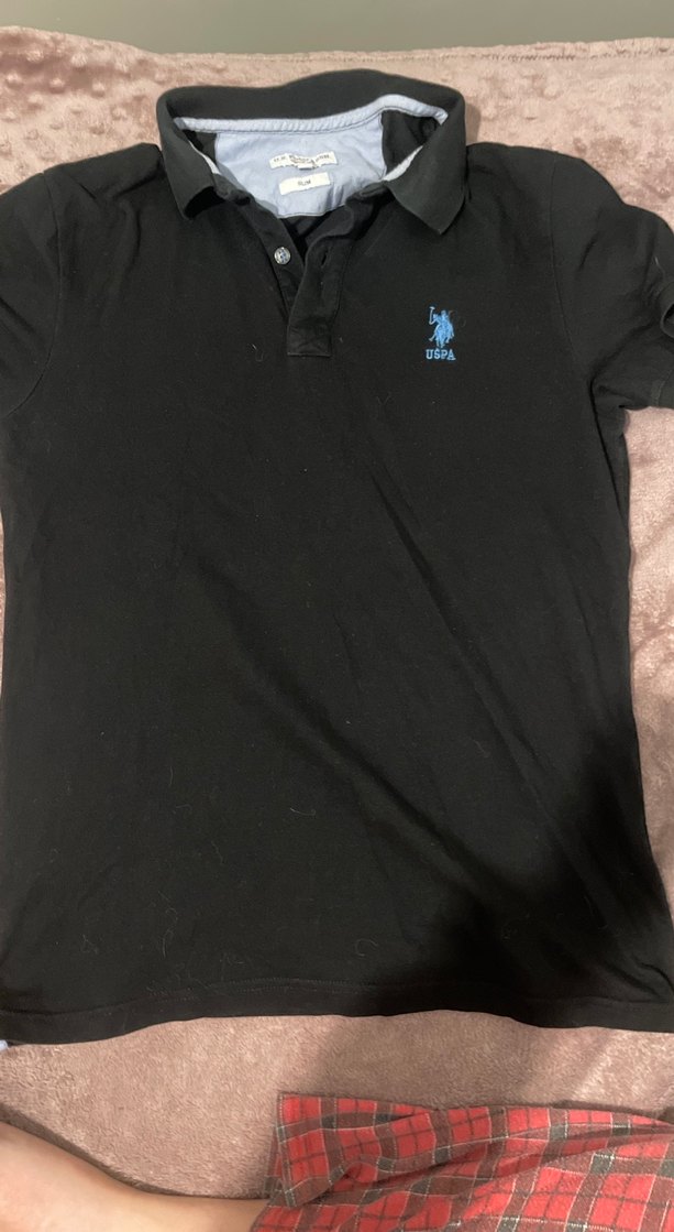 Siyah Erkek Denim Polo Tişört - Görsel 2