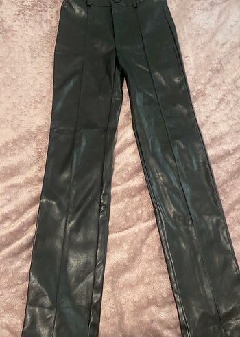 Kahverengi Deri Kadın Pantolon - Görsel 2