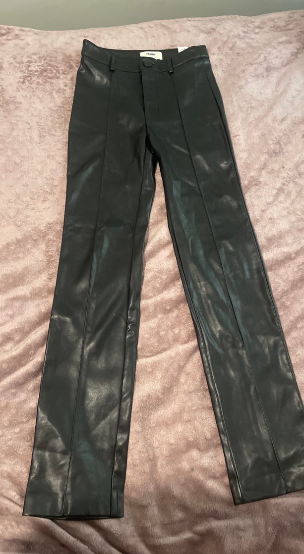 Kahverengi Deri Kadın Pantolon - Görsel 2