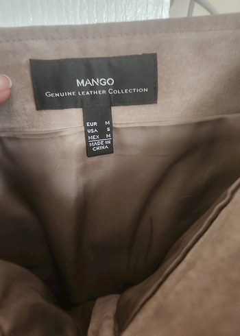 Fermuarlı Bej Süet Mini Etek - Görsel 2