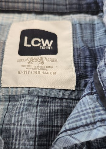 mavi Kısa Kollu Düğmeli Erkek Gömlek 10 11 yas - Görsel 2