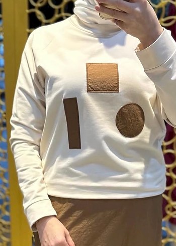 Beyaz Kadın Baskılı Sweatshirt nuss - Görsel 2