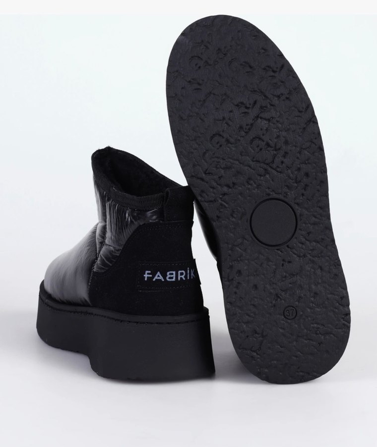 Siyah Platform Topuklu Kadın Lastik Bot - Görsel 2