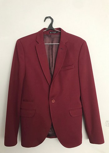 Diğer Bordo Erkek Düğmeli Klasik Ceket