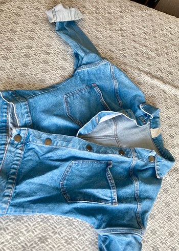 Kadın Mavi Düğmeli Denim Ceket