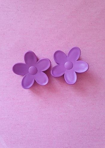 Pastel Mor Çiçekli toka