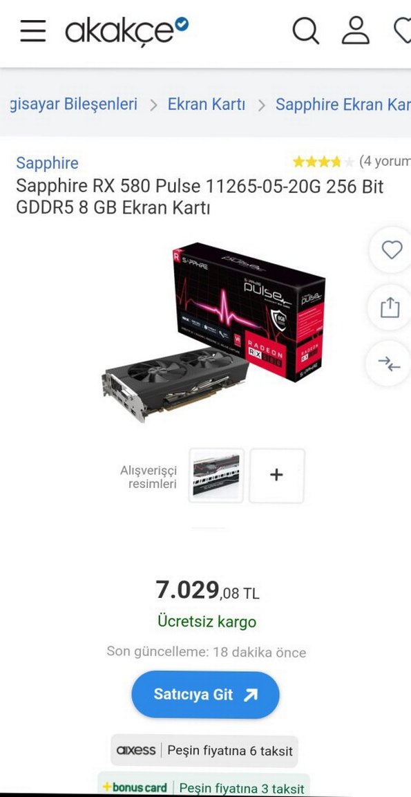 Sapphire Pulse Radeon RX 580 8GB GDDR5 ekran kartı - Görsel 4