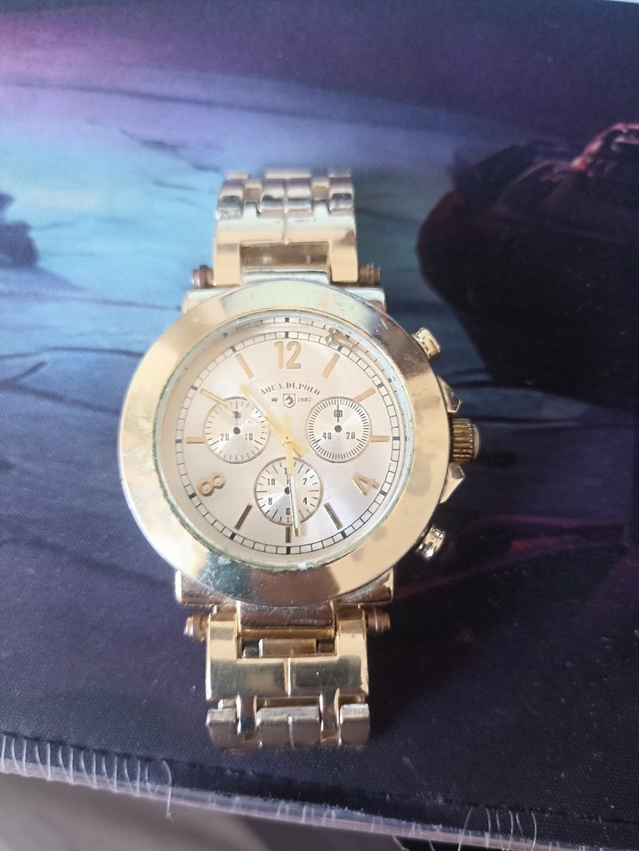 Aqua Di Polo 1987 Altın Zincir Detaylı Kadın Saati - Görsel 2