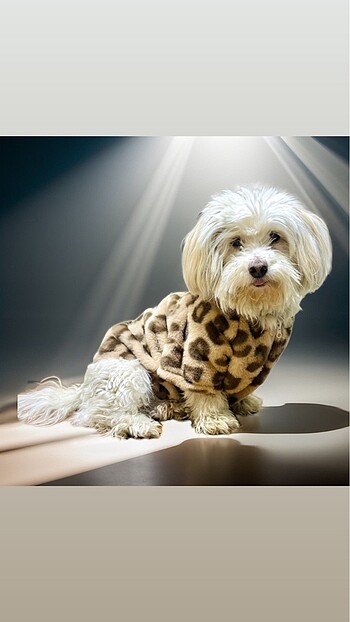 Köpek leopar peluş mont tavşan tüyü