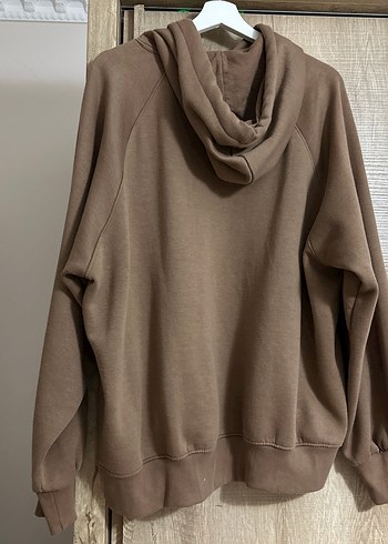 m Beden Bej Renkli Kadın Kapüşonlu Sweatshirt