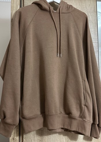 Bej Renkli Kadın Kapüşonlu Sweatshirt