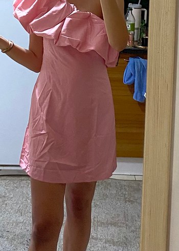 m Beden Pembe Mini Elbise