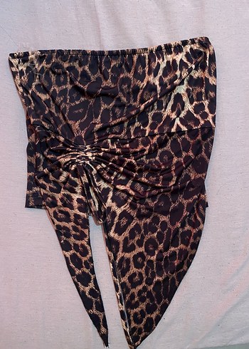 Sheinside Kahverengi Leopar Desenli crop