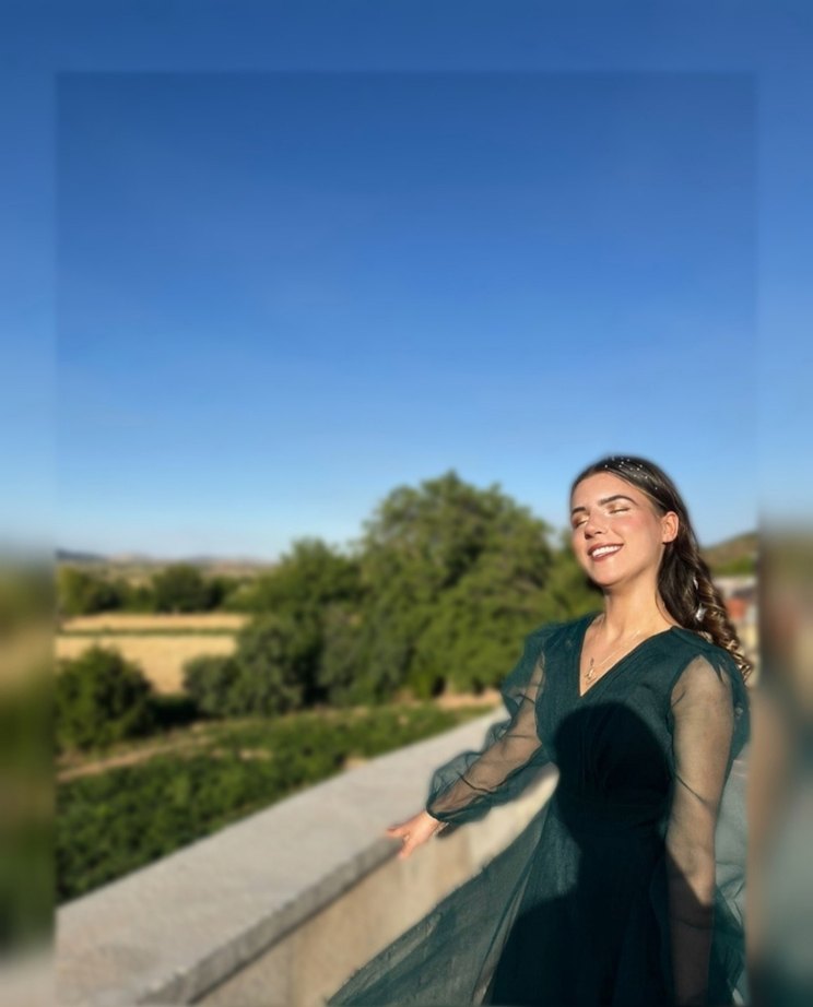 Bohem V-Yaka Uzun Kollu Şifon Elbise - Görsel 3