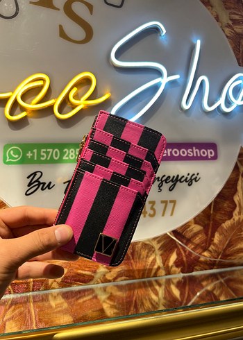Fermuarlı Pembe Ekose Kadın Cüzdanı