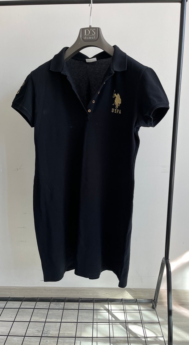 Siyah Baskılı Kısa Kollu Polo Tişört - Görsel 3