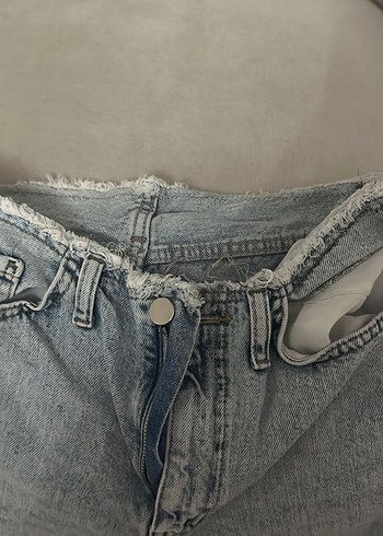 Diğer Bol Kesim Gri Midi Denim Kadın Jean