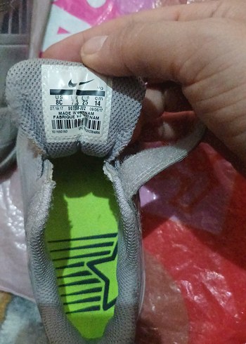 25 Beden NİKE ORJINALGri Kız Çocuk Spor Ayakkabı Velcro Bağcıklı