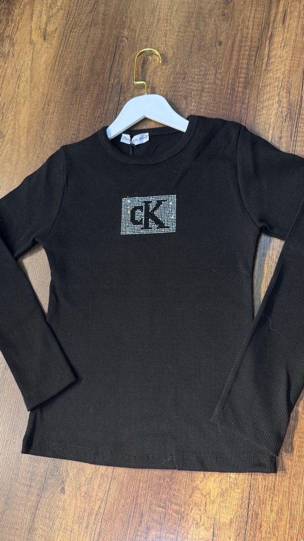 Kadın Siyah Uzun Kollu Mini Sweatshirt - Görsel 3