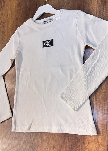 Kız Çocuk Beyaz Pamuklu Uzun Kollu Tişört - Görsel 3