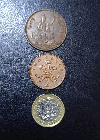 Birleşik Krallık 3 adet madeni para Lotu. - Görsel 2