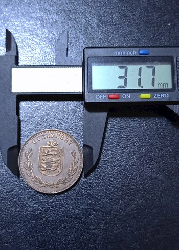 1949 GUERNSEY Madeni parası. - Görsel 3