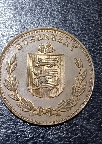 1949 GUERNSEY Madeni parası. - Görsel 2