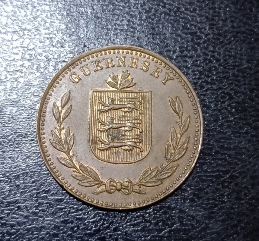 1949 GUERNSEY Madeni parası. - Görsel 2