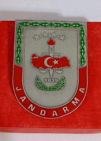 Kırmızı Gri Jandarma metal Bröve 1839 - Görsel 4