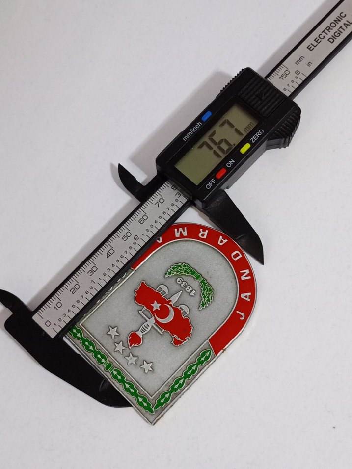 Kırmızı Gri Jandarma metal Bröve 1839 - Görsel 2