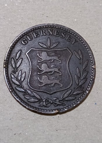 1902 GUERNSEY Madeni parası. - Görsel 2