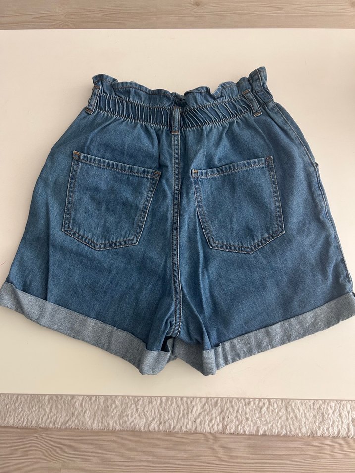 Düğmeli Mavi Kadın Denim Şort - Görsel 2