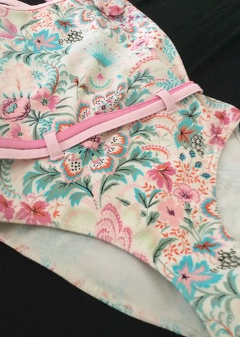 Çiçek Desenli Kız Mayo - Görsel 6