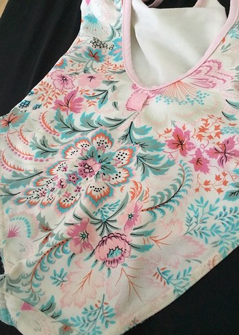 Çiçek Desenli Kız Mayo - Görsel 5