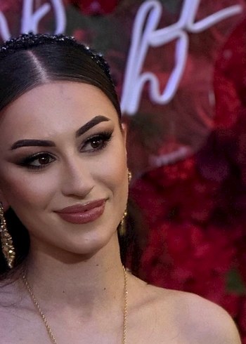 Boncuk Detaylı lacivert gelin tacı