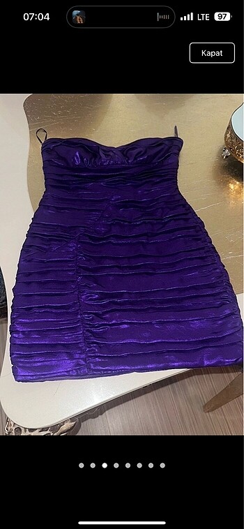 Zara Mor strapless temiz elbise