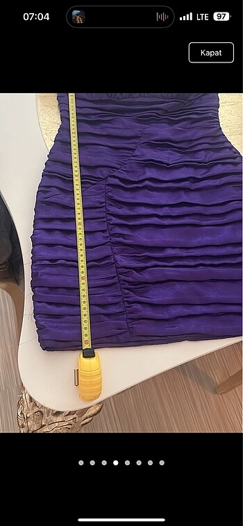 s Beden Mor strapless temiz elbise