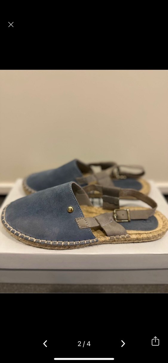 RUGANO Kadın Deri Mavi Espadril Toka Detaylı - Görsel 2