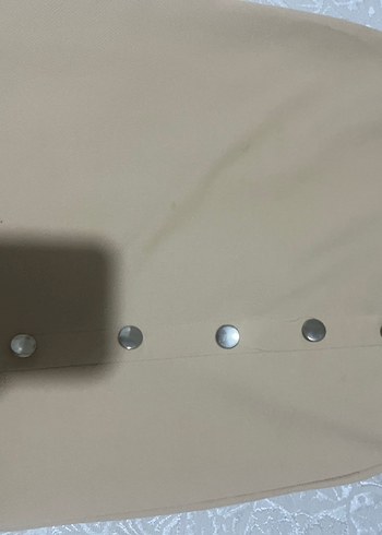 Bej Düğmeli midi Etek - Görsel 2