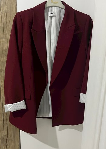 Bordo Kadın Ofis Blazeri - Görsel 2