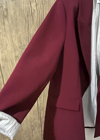 Bordo Kadın Ofis Blazeri - Görsel 3