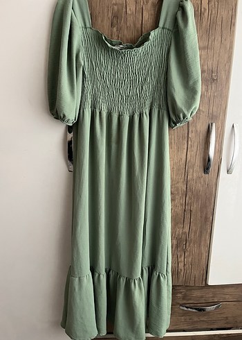 Bohem Stil Uzun Keten Elbise - Görsel 2