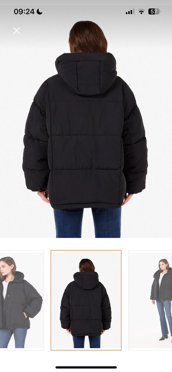 Siyah Kadın Midi Boy Düğmeli Kış Montu - Görsel 2