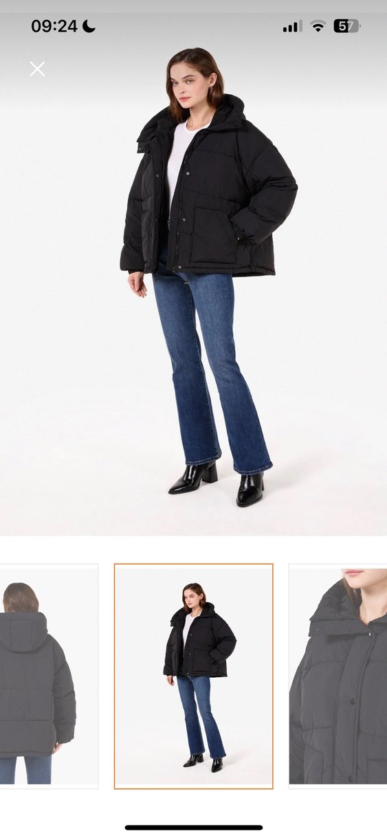 Siyah Kadın Midi Boy Düğmeli Kış Montu - Görsel 3