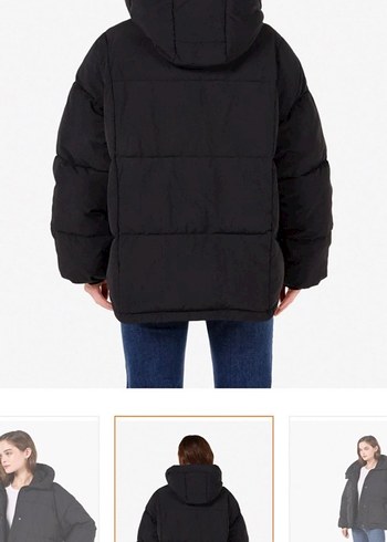 Siyah Düğmeli Midi Kadın Kışlık Mont - Görsel 2