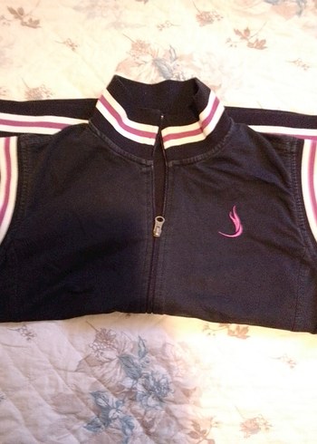 m Beden lacivert Renk Lacivert Fermuarlı Sıfır Kol Sweatshirt