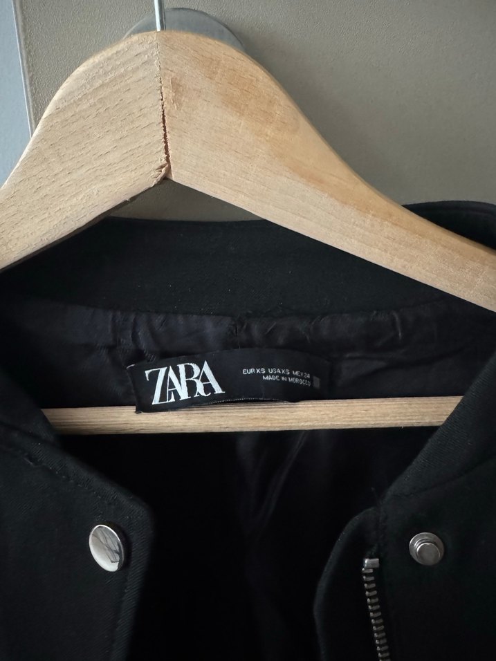 Zara Siyah Fermuarlı Salaş Kadın Ceket - Görsel 5