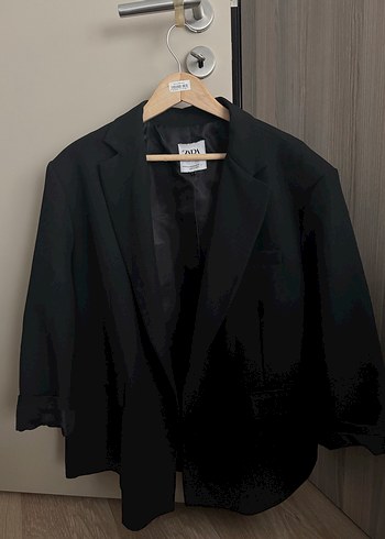 Kadın Siyah Keten Ofis Blazeri - Görsel 4