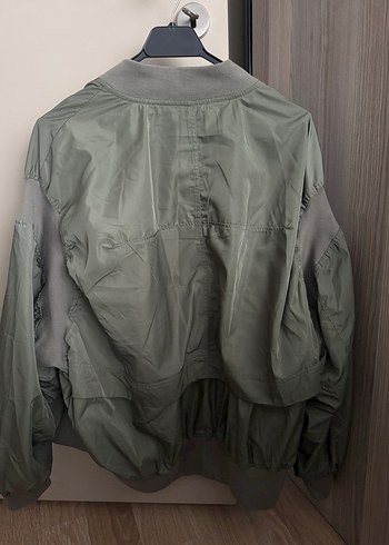 Kadın Haki Midi Boy Fermuarlı Ceket - Görsel 5