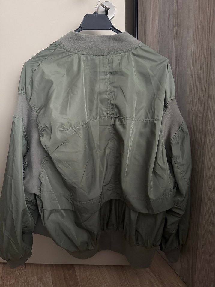 Kadın Haki Midi Boy Fermuarlı Ceket - Görsel 5